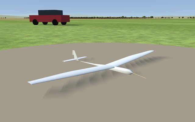 Planeador de 2,5 m, modelo 3D del simulador