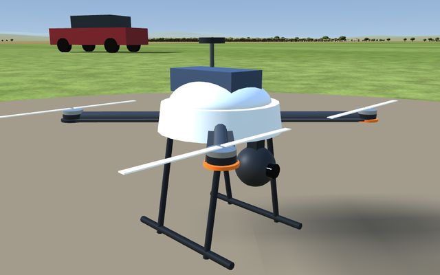 Multirrotor de inspección, modelo 3D del simulador