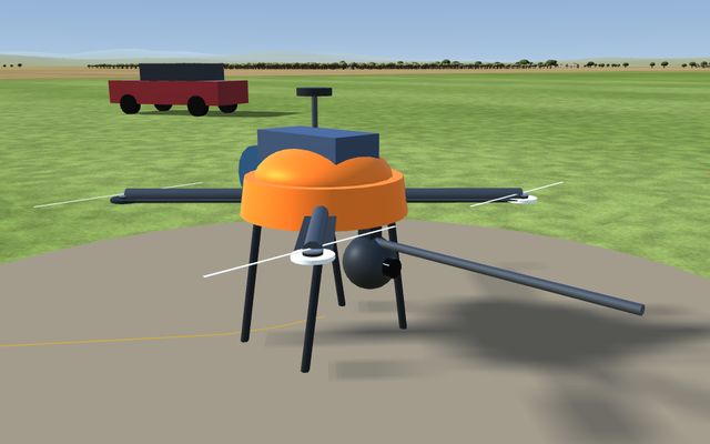 Dron cautivo de limpieza, modelo 3D del simulador