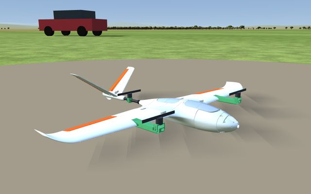 Tilt-rotor VTOL, modelo 3D del simulador