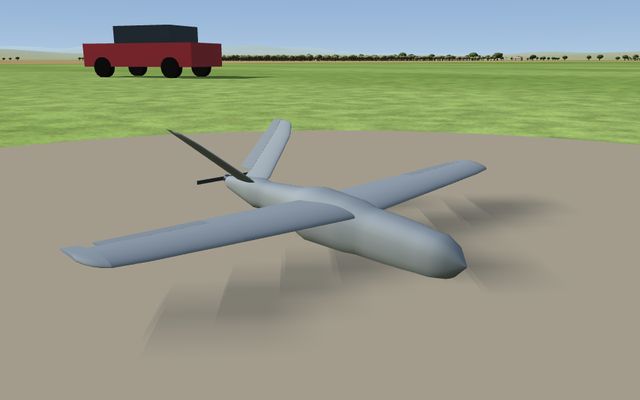 Cola en V de alargamiento alto, modelo 3D del simulador