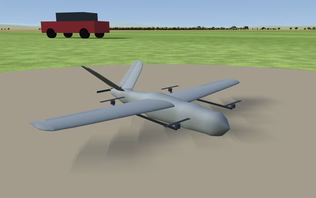 Cola en V VTOL 4+1, modelo 3D del simulador
