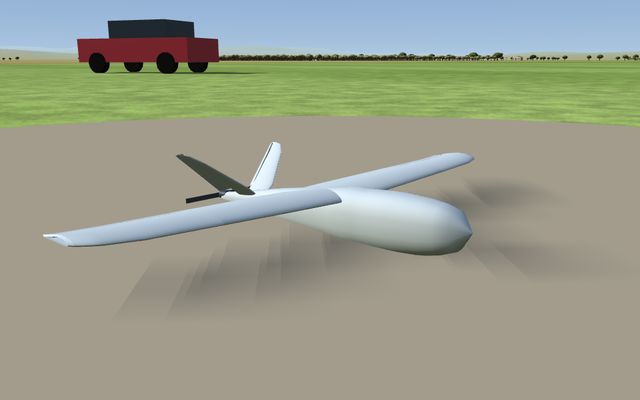 Cola en V de 1,3 m, modelo 3D del simulador