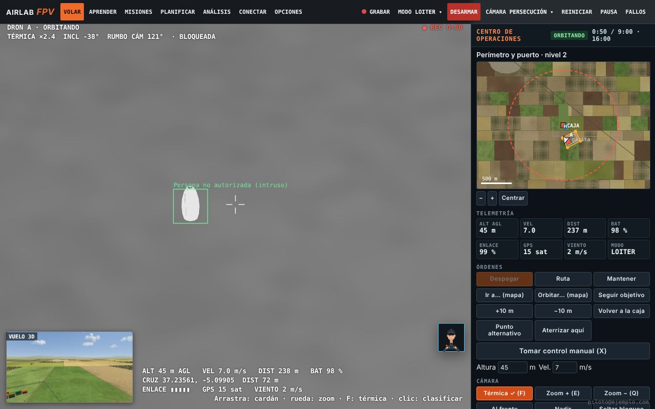 Drone thermal camera with a person in white next to some containers